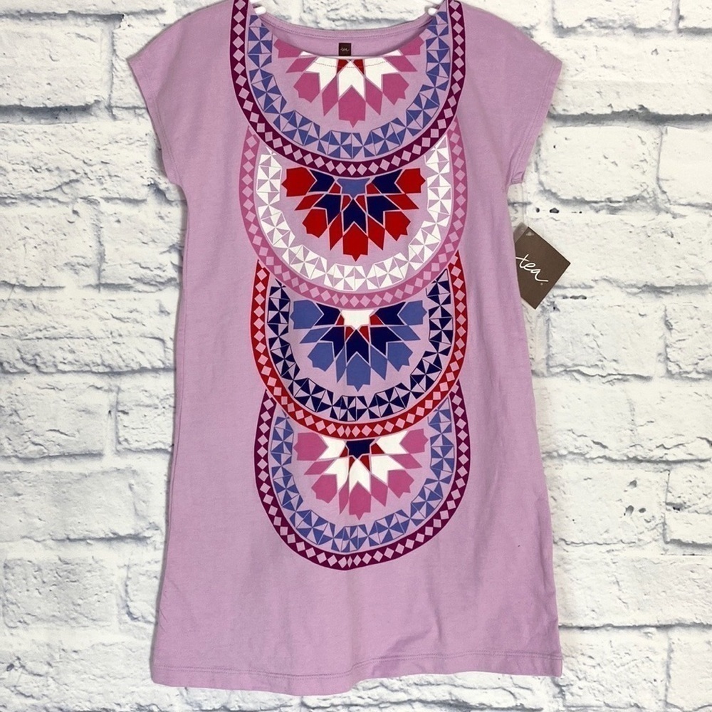 Tea Collection purple tee shirt dress 6 NWT